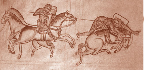 image of medieval jousting.